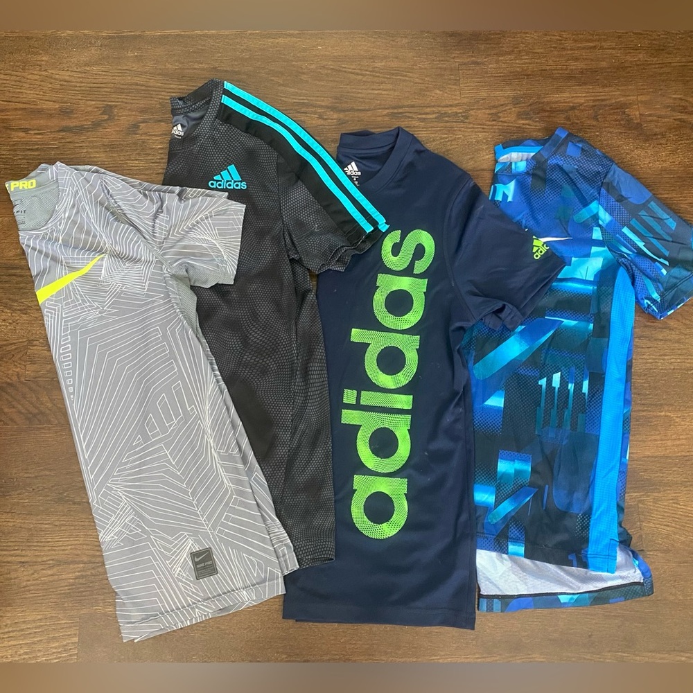 Nike Gray and Blue Short Sleeve Tee